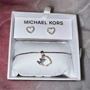 Authentic Michael Kors Earrings & Adjustable Bracelet Set